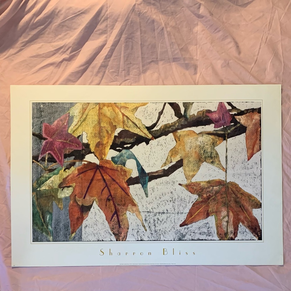 “Liquid Amber II” by Sharron Bliss, leaves, 1998. 31 1/2” x 21”